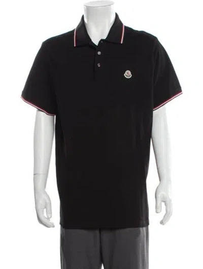 Pre-owned Moncler Crew Neck Short Sleeve Polo Shirt In Black