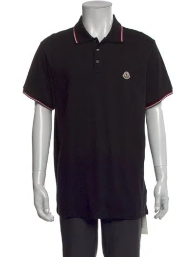 Pre-owned Moncler Crew Neck Short Sleeve Polo Shirt In Black