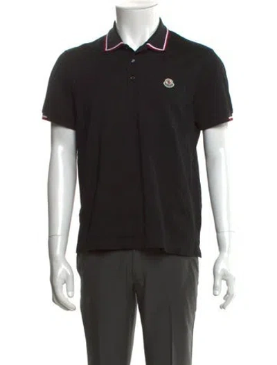 Pre-owned Moncler Crew Neck Short Sleeve Polo Shirt In Black