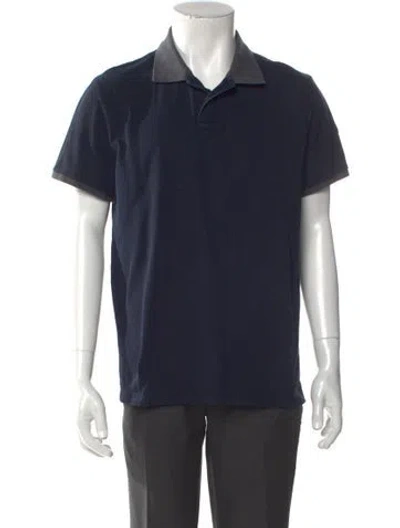 Pre-owned Moncler Crew Neck Short Sleeve Polo Shirt In Blue