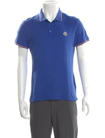 Pre-owned Moncler Crew Neck Short Sleeve Polo Shirt In Blue
