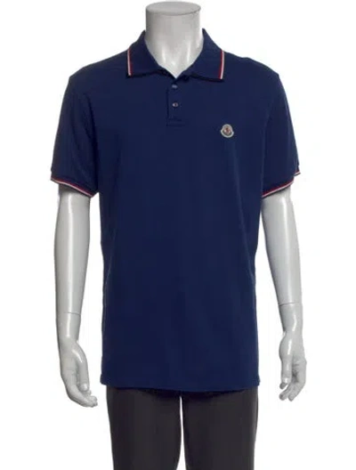 Pre-owned Moncler Crew Neck Short Sleeve Polo Shirt In Blue
