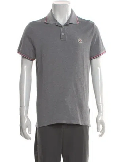 Pre-owned Moncler Crew Neck Short Sleeve Polo Shirt In Gray