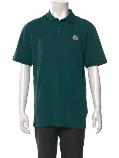 Pre-owned Moncler Crew Neck Short Sleeve Polo Shirt In Green