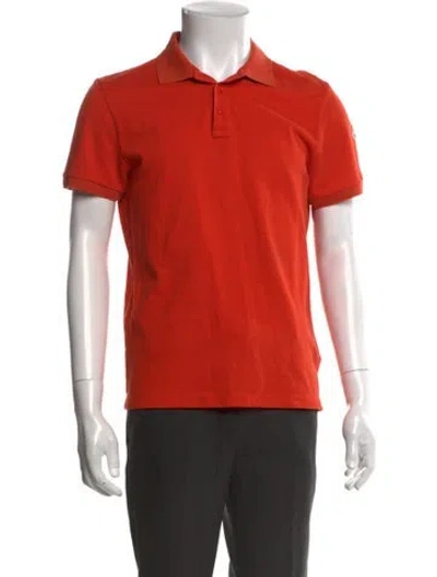 Pre-owned Moncler Crew Neck Short Sleeve Polo Shirt In Orange