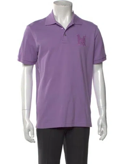 Pre-owned Moncler Crew Neck Short Sleeve Polo Shirt In Purple