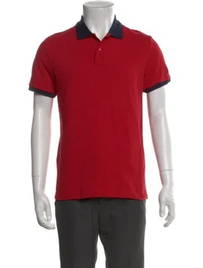 Pre-owned Moncler Crew Neck Short Sleeve Polo Shirt In Red