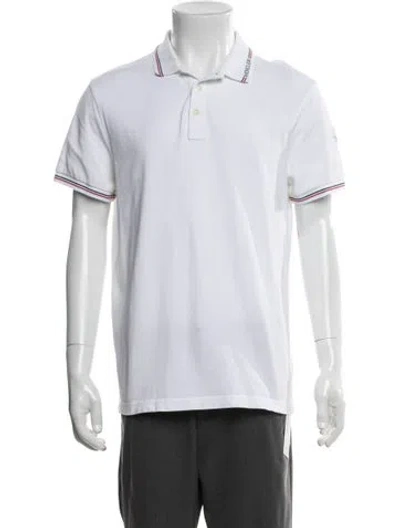 Pre-owned Moncler Crew Neck Short Sleeve Polo Shirt In White