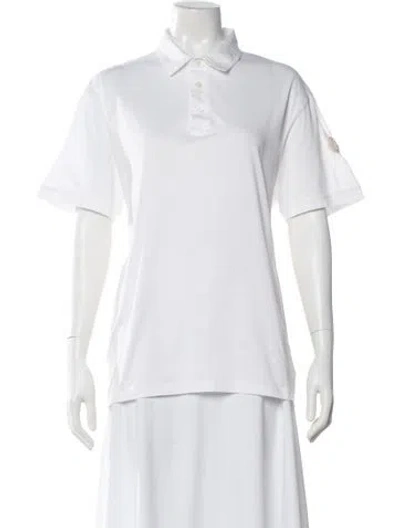 Pre-owned Moncler Crew Neck Short Sleeve Polo In White