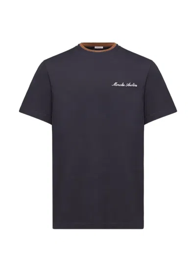 Moncler Crew Neck Short-sleeve T-shirt In Blue