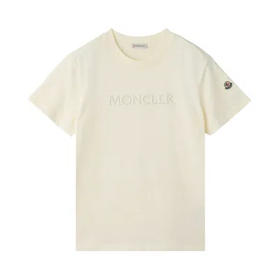 Pre-owned Moncler Crew Neck Short-sleeve T-shirt 'white' | Women's Size S