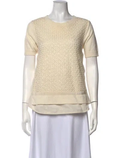 Pre-owned Moncler Crew Neck Short Sleeve Top In White