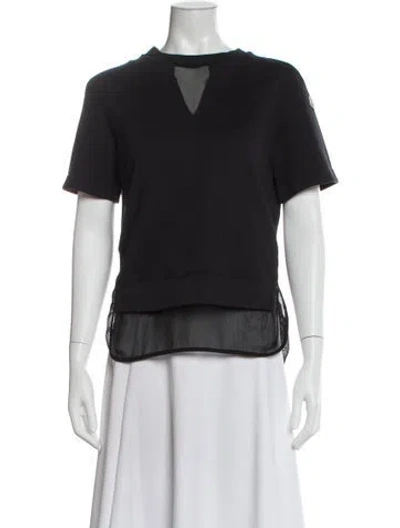 Pre-owned Moncler Crew Neck Short Sleeve T-shirt In Black