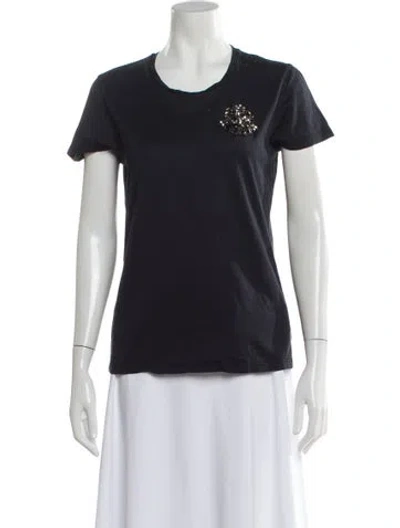 Pre-owned Moncler Crew Neck Short Sleeve T-shirt In Black