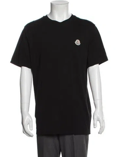 Pre-owned Moncler Crew Neck Short Sleeve T-shirt In Black