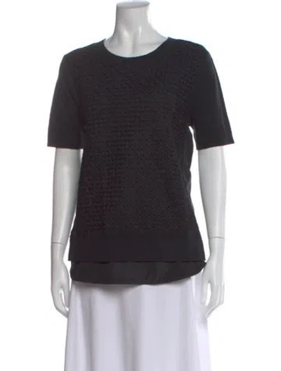 Pre-owned Moncler Crew Neck Short Sleeve T-shirt In Black