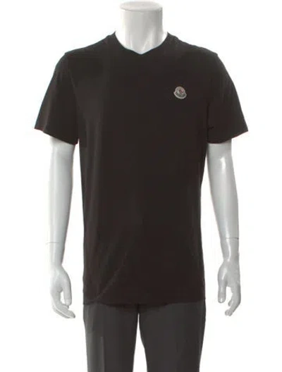 Pre-owned Moncler Crew Neck Short Sleeve T-shirt In Black