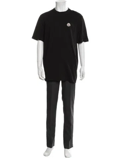 Pre-owned Moncler Crew Neck Short Sleeve T-shirt In Black