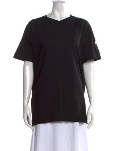 Pre-owned Moncler Crew Neck Short Sleeve T-shirt In Black