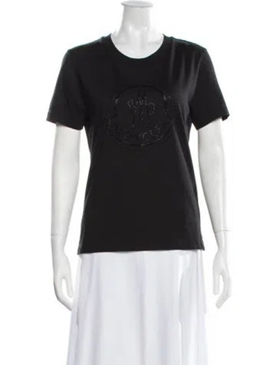 Pre-owned Moncler Crew Neck Short Sleeve T-shirt In Black