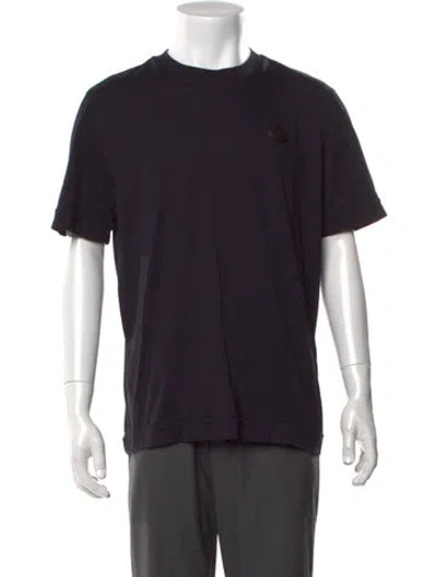 Pre-owned Moncler Crew Neck Short Sleeve T-shirt In Black