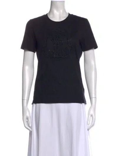 Pre-owned Moncler Crew Neck Short Sleeve T-shirt In Black