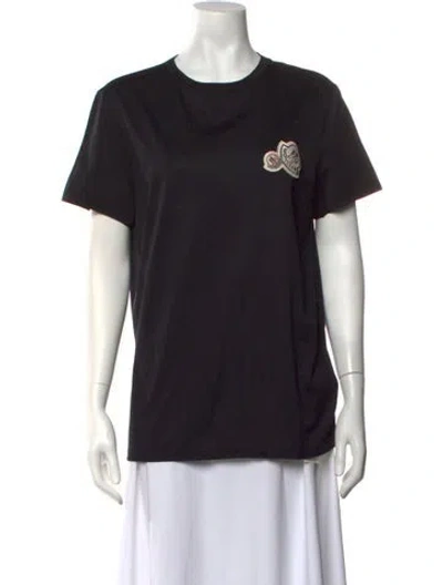 Pre-owned Moncler Crew Neck Short Sleeve T-shirt In Black