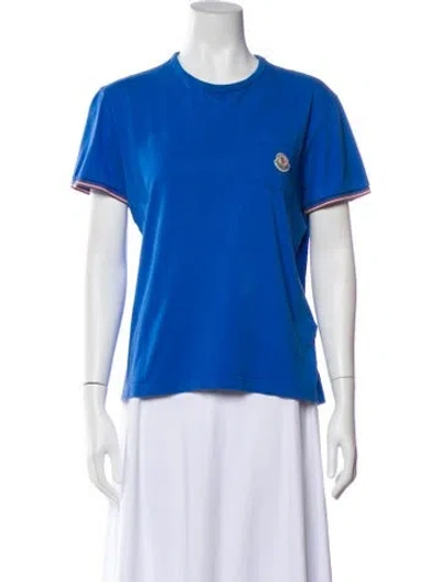 Pre-owned Moncler Crew Neck Short Sleeve T-shirt In Blue