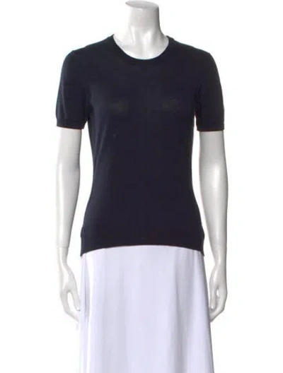 Pre-owned Moncler Crew Neck Short Sleeve T-shirt In Blue