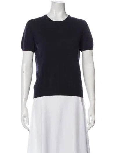 Pre-owned Moncler Crew Neck Short Sleeve T-shirt In Blue