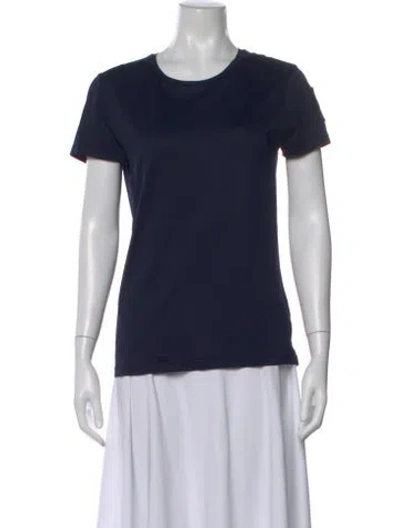 Pre-owned Moncler Crew Neck Short Sleeve T-shirt In Blue