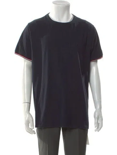 Pre-owned Moncler Crew Neck Short Sleeve T-shirt In Blue