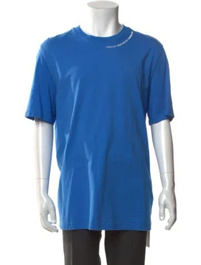 Pre-owned Moncler Crew Neck Short Sleeve T-shirt In Blue
