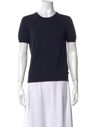 Pre-owned Moncler Crew Neck Short Sleeve T-shirt In Blue