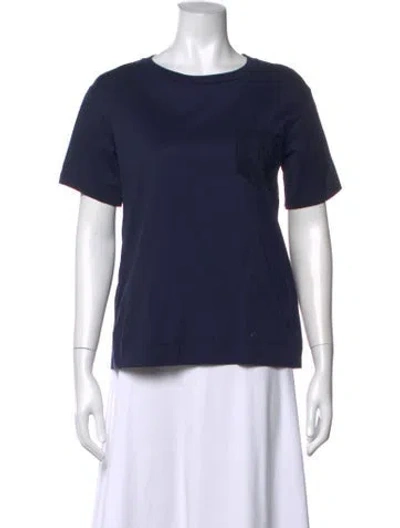 Pre-owned Moncler Crew Neck Short Sleeve T-shirt In Blue