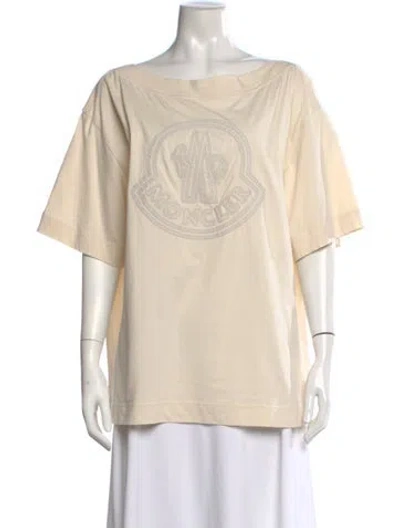 Pre-owned Moncler Crew Neck Short Sleeve T-shirt In Neutral
