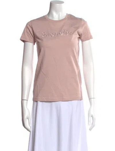 Pre-owned Moncler Crew Neck Short Sleeve T-shirt In Pink