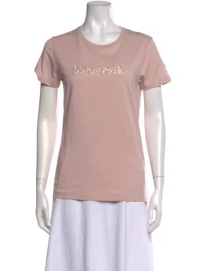 Pre-owned Moncler Crew Neck Short Sleeve T-shirt In Pink