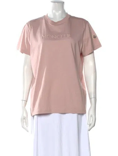 Pre-owned Moncler Crew Neck Short Sleeve T-shirt In Pink