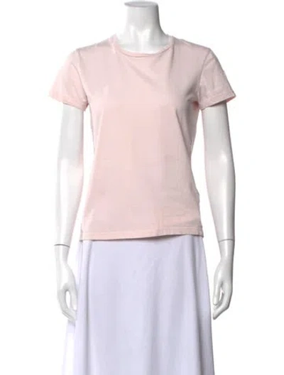 Pre-owned Moncler Crew Neck Short Sleeve T-shirt In Pink