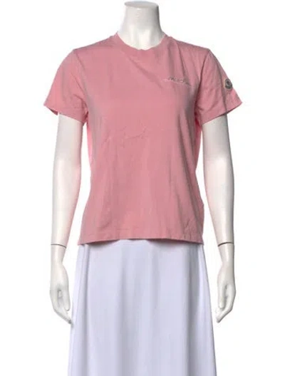 Pre-owned Moncler Crew Neck Short Sleeve T-shirt In Pink
