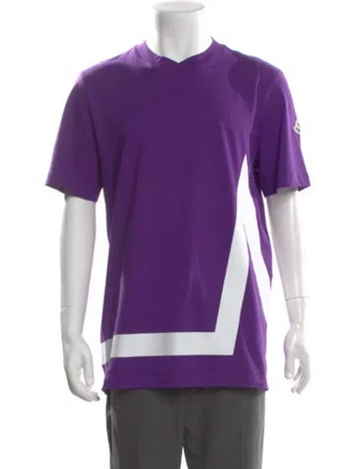 Pre-owned Moncler Crew Neck Short Sleeve T-shirt In Purple