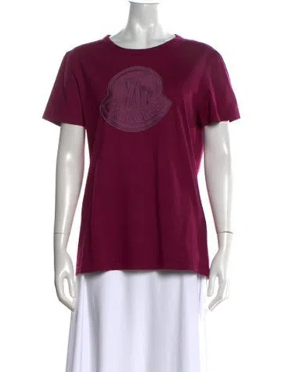 Pre-owned Moncler Crew Neck Short Sleeve T-shirt In Purple