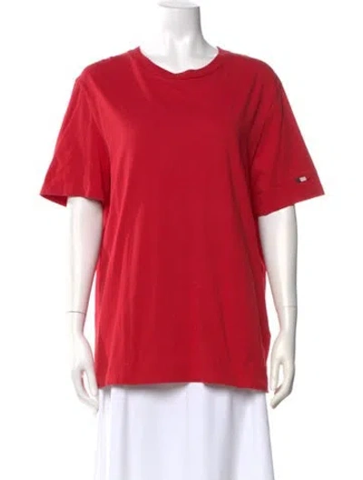 Pre-owned Moncler Crew Neck Short Sleeve T-shirt In Red