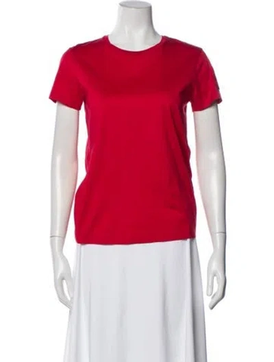 Pre-owned Moncler Crew Neck Short Sleeve T-shirt In Red