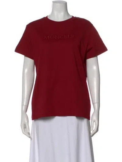 Pre-owned Moncler Crew Neck Short Sleeve T-shirt W/ Tags In Red