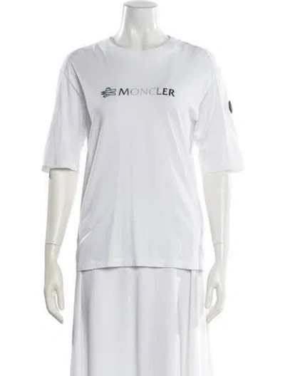 Pre-owned Moncler Crew Neck Short Sleeve T-shirt In White