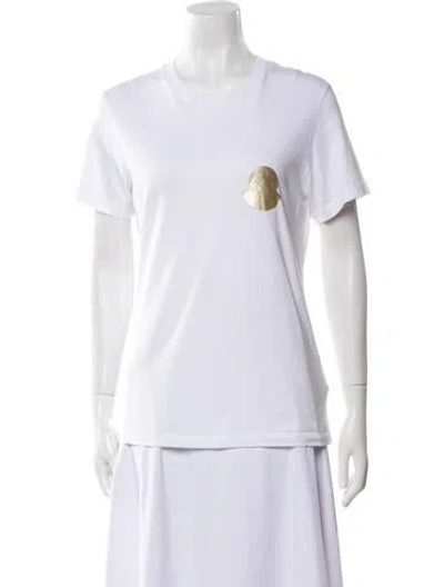 Pre-owned Moncler Crew Neck Short Sleeve T-shirt In White