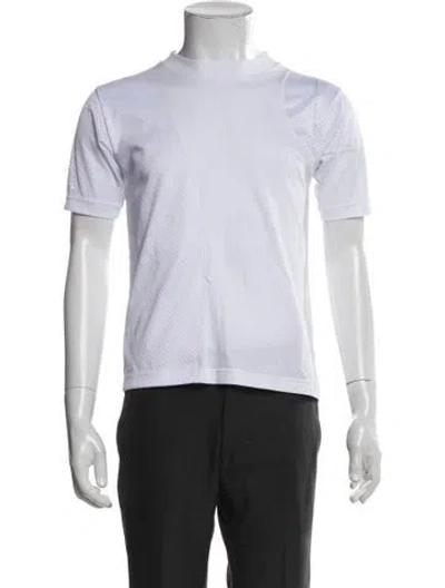 Pre-owned Moncler Crew Neck Short Sleeve T-shirt In White