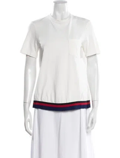 Pre-owned Moncler Crew Neck Short Sleeve T-shirt In White